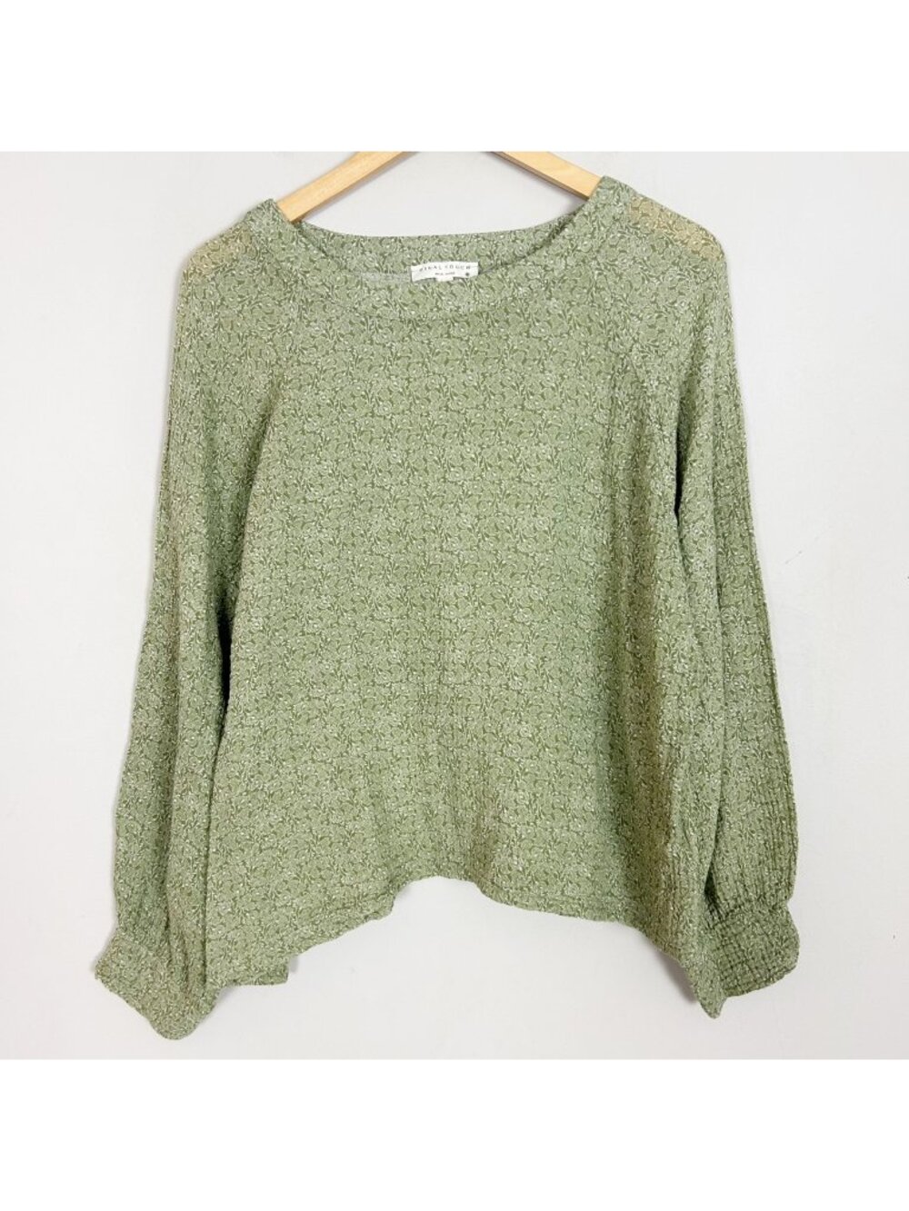 Final Touch Gauzy Lightweight Cottagecore Prairie Long Sleeve Top Size Medium Wo